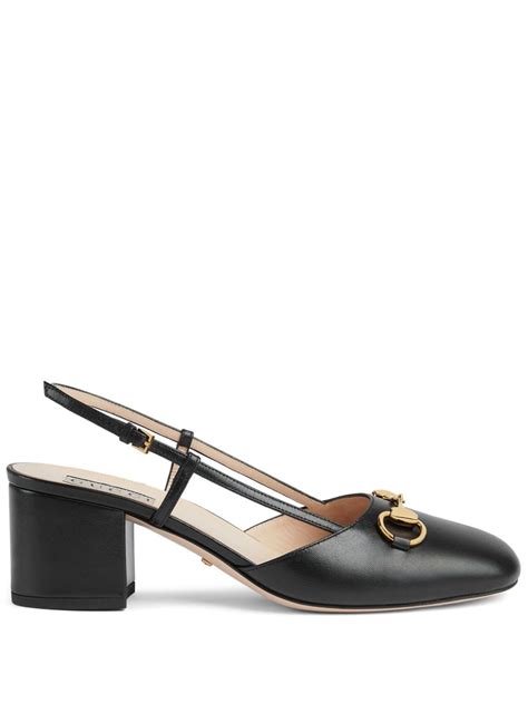 gucci horsebit heels sale|farfetch gucci slingback.